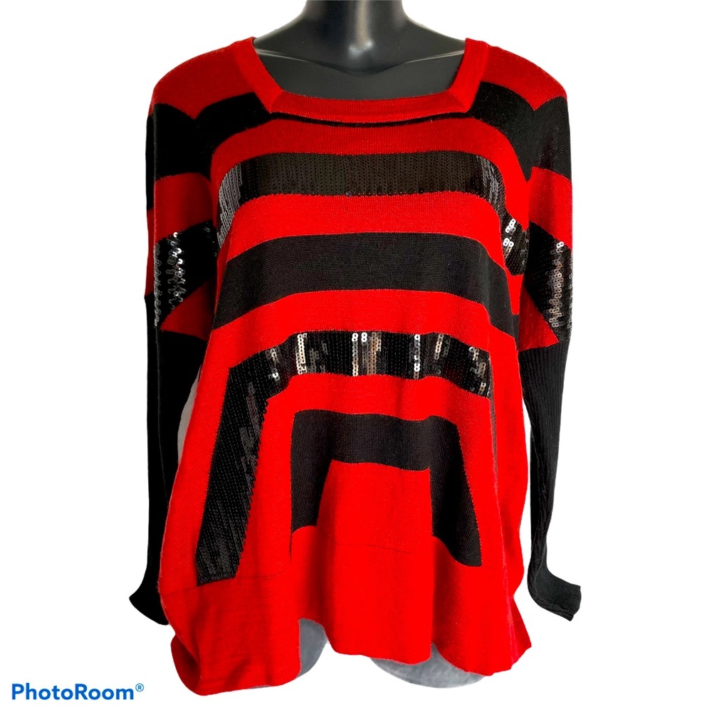 Lauran Vidal Red And Black (With Sequins) Sweater - image 1